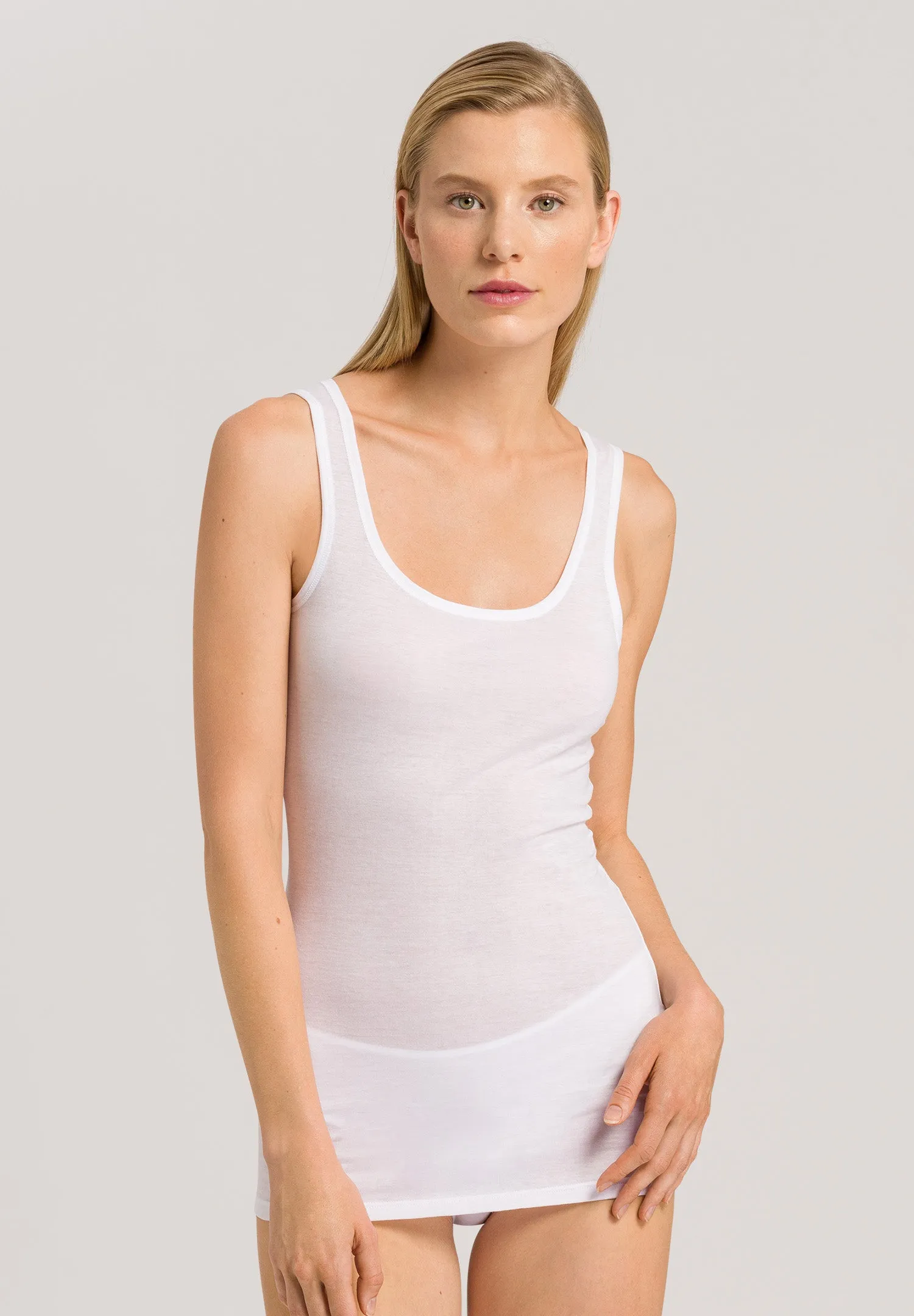 Ultralight Cotton Round Neck Tank Top | White 71821-101