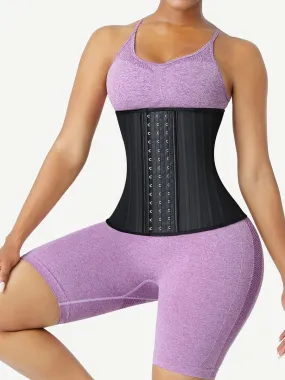 Wholesale Hot Black Latex Waist Training Corset 25 Steel Boned Waist Cincher